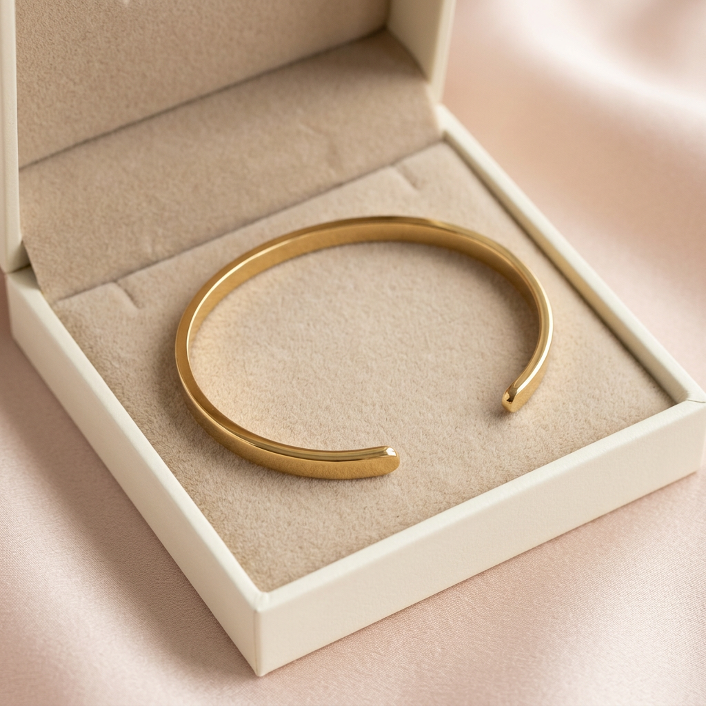 Minimalist cuff in unbranded ivory box